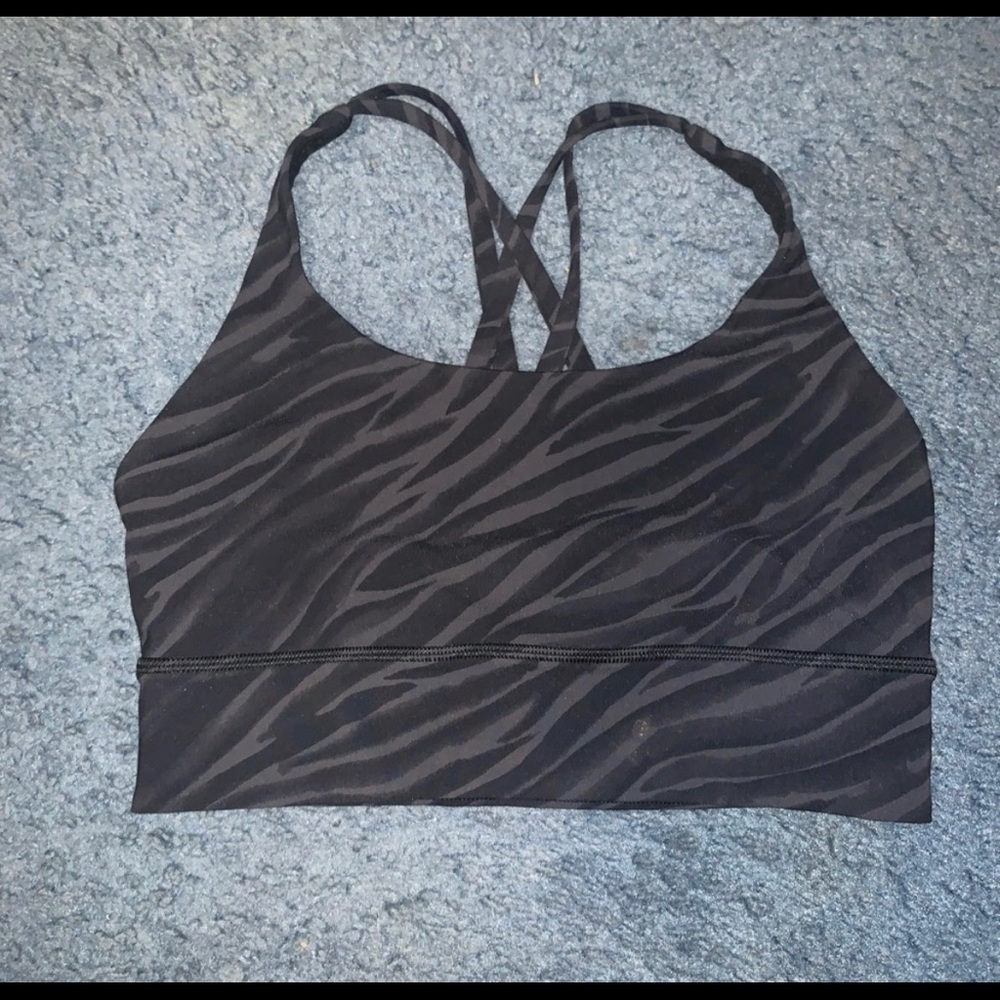 lululemon zebra energy bra